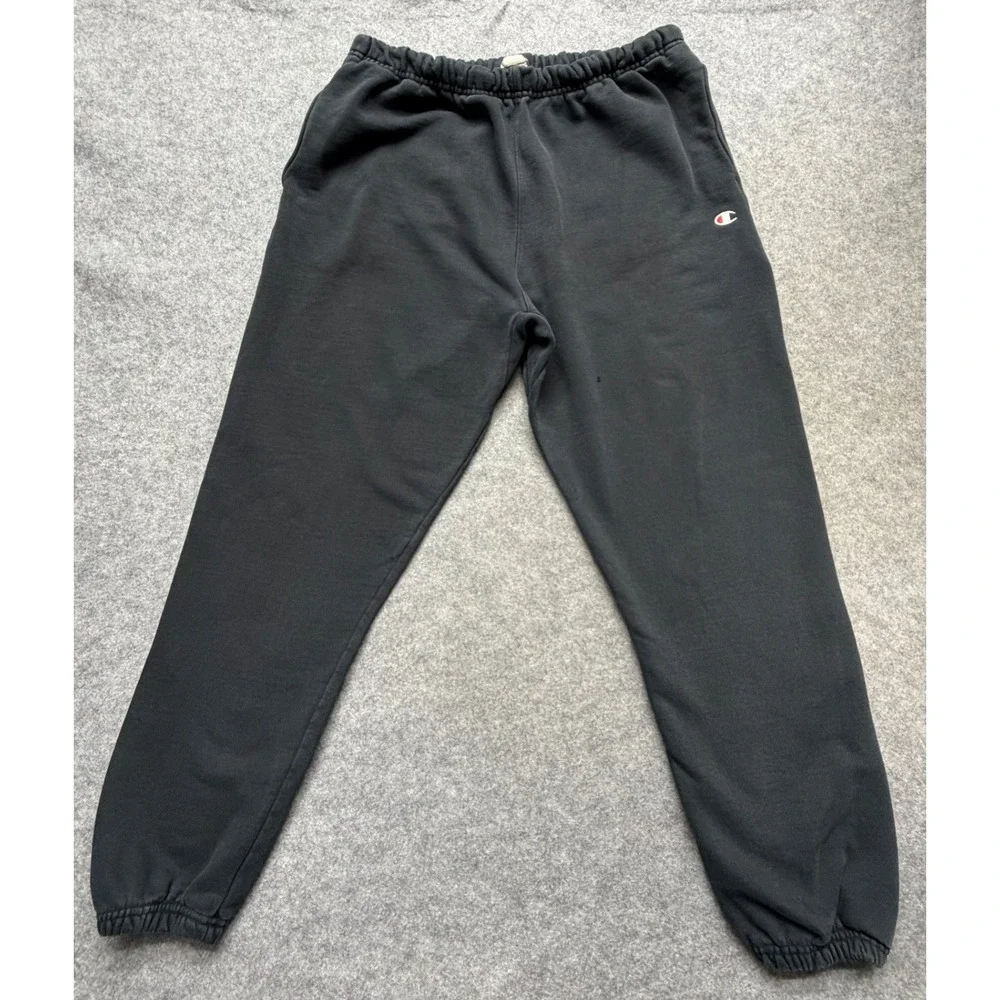 Vintage Champion Reverse Weave Sweatpants Mens XL Black Fleece Joggers Logo 90s